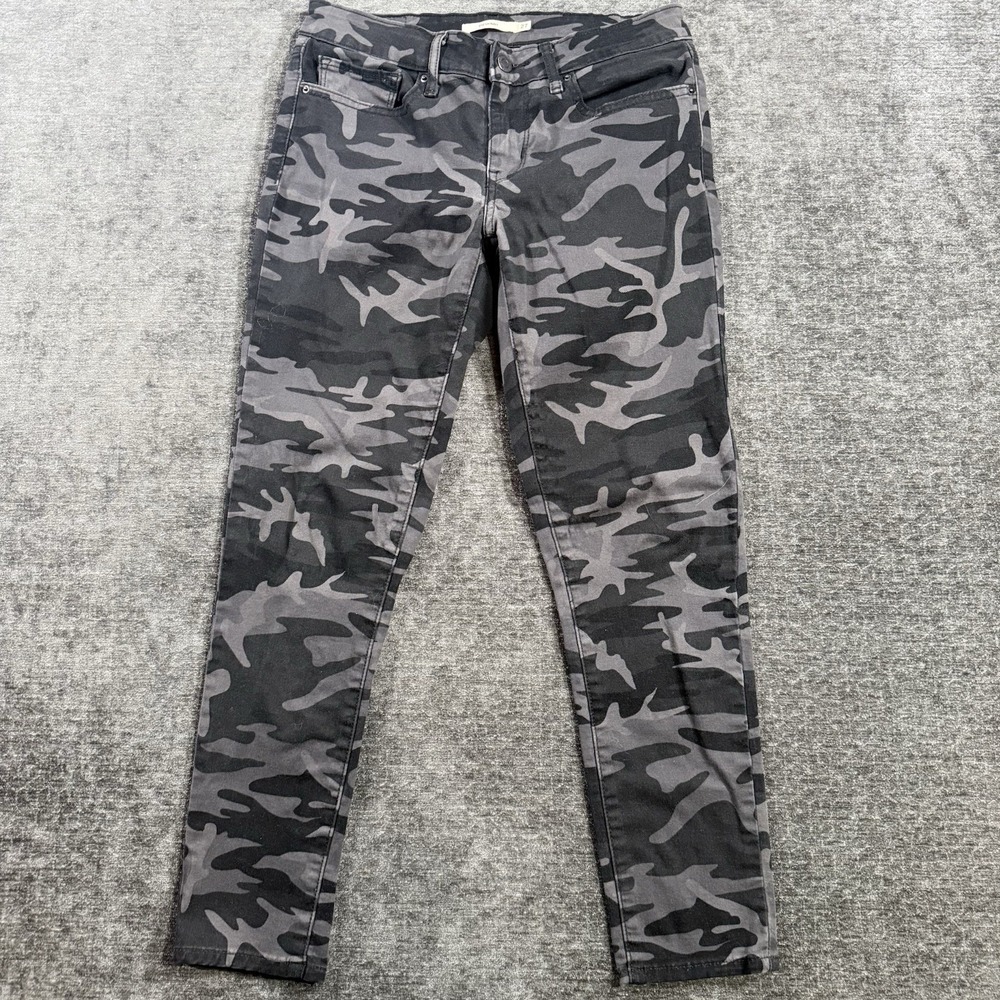 Levi's 711 Skinny Women's Size 27 Black Camo Jeans Low‎ Rise Ankle Stretch Pants